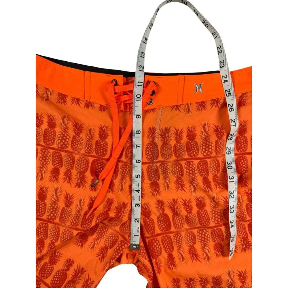 Hurley Phantom Pineapple Board Shorts Mens 30 Neon Orange Surf Swim Trunks Beach